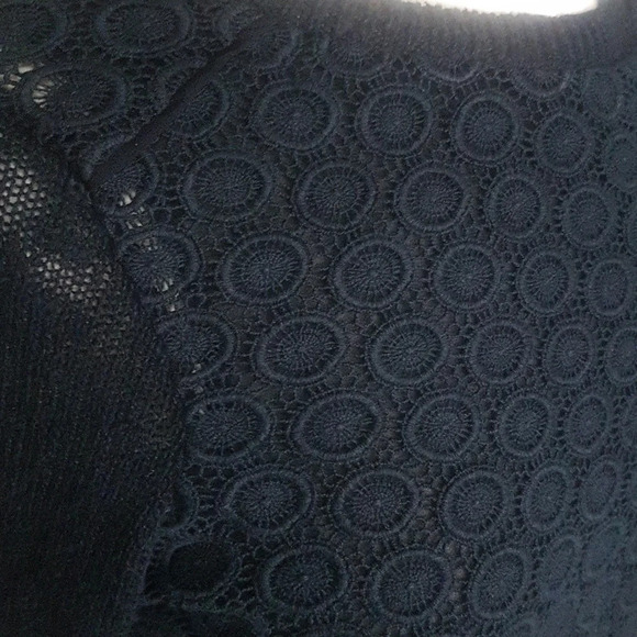 Lucky Brand lace sweater with  sheer underlay and open back - Picture 2 of 7